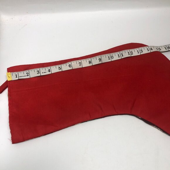 Vintage Tapestry Holiday Poinsettia Stocking 16" Red and Green - Picture 3 of 5
